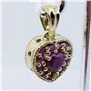 Image 4 : 72) GILT STERLING SILVER SAPPHIRE & RUBY PENDANT,