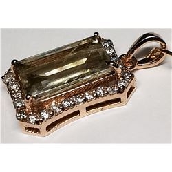 53) 14K ROSE GOLD ZULTANITE AND DIAMOND PENDANT,