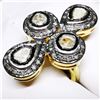 Image 1 : 43) GILT SILVER DIAMOND RING,