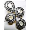 Image 2 : 43) GILT SILVER DIAMOND RING,