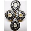 Image 3 : 43) GILT SILVER DIAMOND RING,