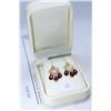 Image 1 : 21) 18K YELLOW GOLD GARNET CHANDELIER EARRINGS,