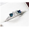 Image 1 : 1) 14K WHITE GOLD FANCY COLORED DIAMOND RING,