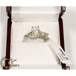 3) 14K WHITE GOLD DIAMOND RING,