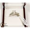 Image 1 : 3) 14K WHITE GOLD DIAMOND RING,