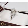 Image 3 : 3) 14K WHITE GOLD DIAMOND RING,
