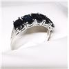 Image 2 : 97) 10K WHITE GOLD SAPPHIRE RING,