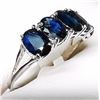 Image 3 : 97) 10K WHITE GOLD SAPPHIRE RING,