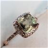 Image 1 : 100) 10K ROSE GOLD ZULTANITE & DIAMOND HALO RING,