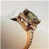 Image 2 : 100) 10K ROSE GOLD ZULTANITE & DIAMOND HALO RING,