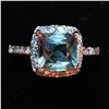 Image 5 : 100) 10K ROSE GOLD ZULTANITE & DIAMOND HALO RING,