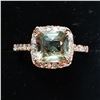 Image 6 : 100) 10K ROSE GOLD ZULTANITE & DIAMOND HALO RING,