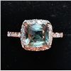Image 7 : 100) 10K ROSE GOLD ZULTANITE & DIAMOND HALO RING,