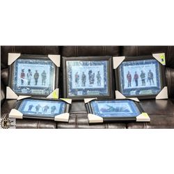 LOT OF 5 ASSORTED FRAMED MILITARY PICTURES