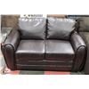 Image 1 : 59" CHOCOLATE LEATHERETTE LOVE SEAT