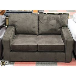 60" CORDUROY FABRIC DARK BROWN LOVE SEAT