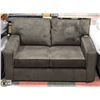 Image 1 : 60" CORDUROY FABRIC DARK BROWN LOVE SEAT
