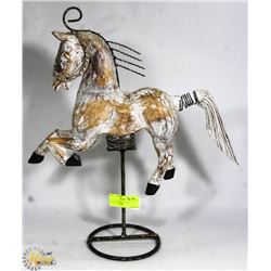 WOOD DISTRESSED-LOOK CAROUSEL HORSE