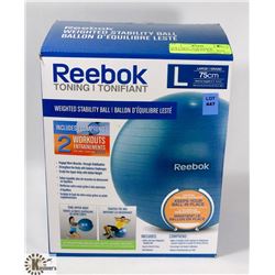 NEW LARGE 75CM REEBOK WEIGHTED STABILITY BALL WITH