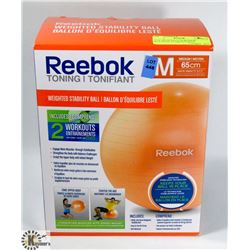 NEW MEDIUM 65CM REEBOK WEIGHTED STABILITY BALL