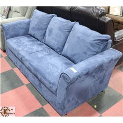 BLUE MICROFIBRE 74" SOFA .