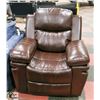 Image 1 : NEW BROWN LEATHERETTE RECLINING SOFA CHAIR.
