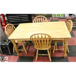 SOLID MAPLE TABLE WITH 4 ARROWBACK CHAIRS