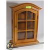 Image 1 : SMALL LIGHT WOOD CURIO CABINET, 15"X6"X20.5".