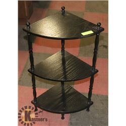SMALL BLACK CORNER PLANT STAND, 13"X13"X30.5".