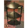 Image 1 : SMALL BLACK CORNER PLANT STAND, 13"X13"X30.5".