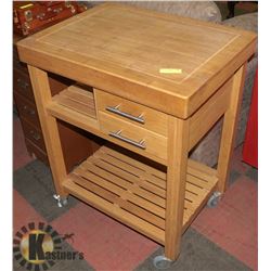 KITCHEN BAMBOO TROLLEY, 29"X22"X36.5".