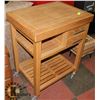 Image 2 : KITCHEN BAMBOO TROLLEY, 29"X22"X36.5".