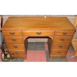 WOOD 9 DRAWER DESK, 48"X20"X31"