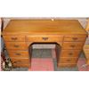 Image 1 : WOOD 9 DRAWER DESK, 48"X20"X31"