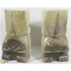 2 HEAVY MARBLE BOOK ENDS 8" X 4"