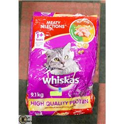 9.1KG BAG OF WHISKAS HIGH PROTEIN CHICKEN CAT