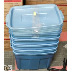 5 RUBBERMAID STORAGE BINS 60/40/41.9 CM.
