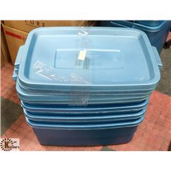 4 RUBBERMAID STORAGE BINS 60/40.6/22.2 CM