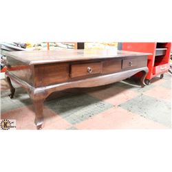 UNCLAIMED WOOD COFFEE TABLE WITH DRAWERS AS IS