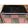 Image 1 : COMPUTER TABLE WITH DARK GLASS AND GREY LEGS,
