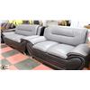 Image 1 : NEW GREY AND BLACK LEATHERETTE 76" SOFA WITH 58"
