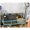 Image 1 : GREEN GARDEN WAGON WITH ASSORTED TOOLS