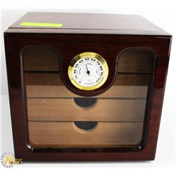 CHERRY WOOD & CEDAR 40 CIGAR HUMIDOR