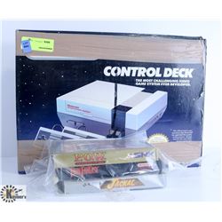 NINTENDO ENTERTAINMENT SYSTEM WITH 3 GAMES