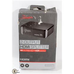 ROCKETFISH 4K ULTRA HD 2 OUTPUT HDMI SPLITTER