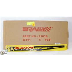 CASE OF 5 NEW RALLY 19" WIPER BLADES