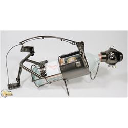 LOT OF 2 METAL WINE BOTTLE HOLDER FISHERMAN,NEW