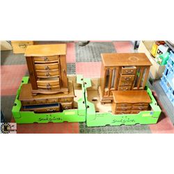 LOT OF 4 JEWELLERY BOXES-TALL BOX IS MUSICAL