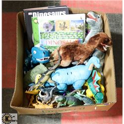 BOX FULL OF DINOSAURS & DINOSAUR BOOKS