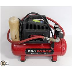 PROFORCE 2 GALLON 100 MAX PSI AIR COMPRESSOR.